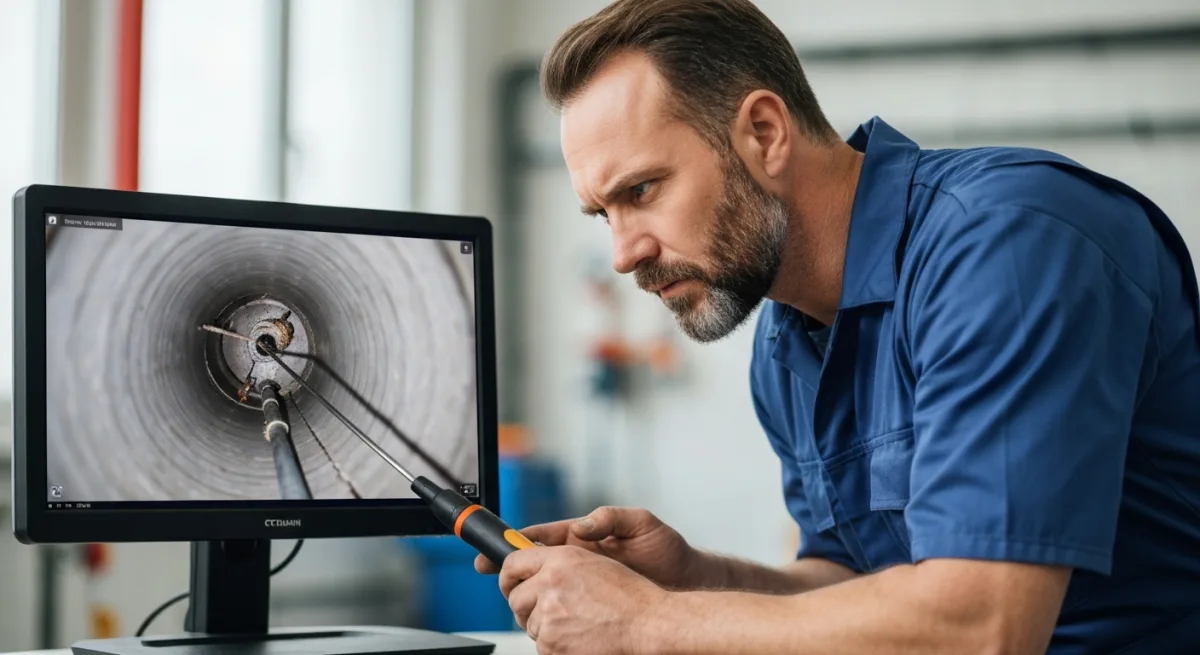 Inspection camera de canalisation avec ecran de controle